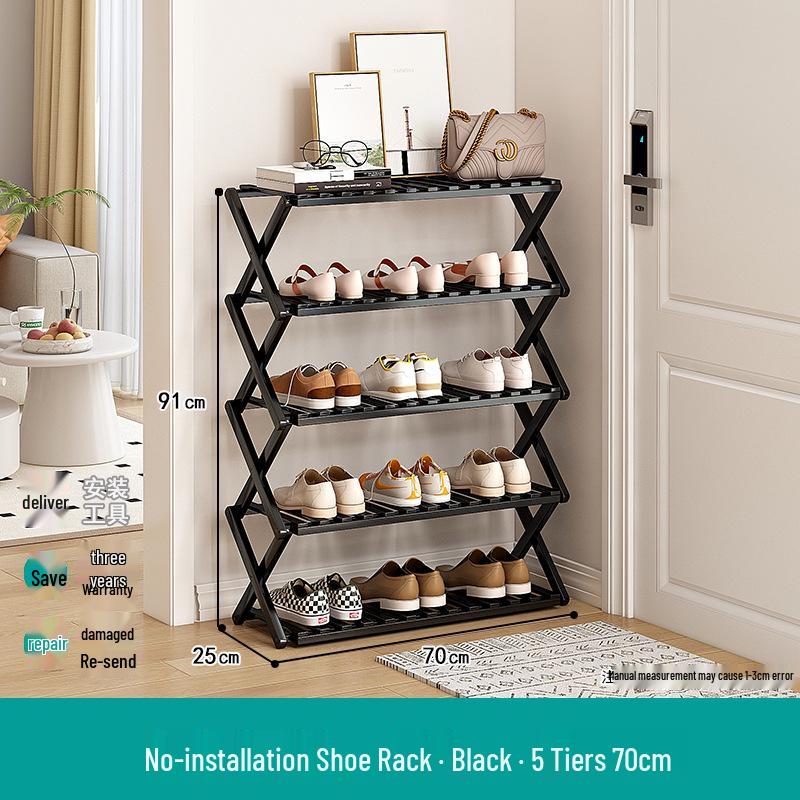 Compact Foldable Shoe Rack: Multi-Layer, No-Install, Space-Saving Storage for Indoor Entrances.