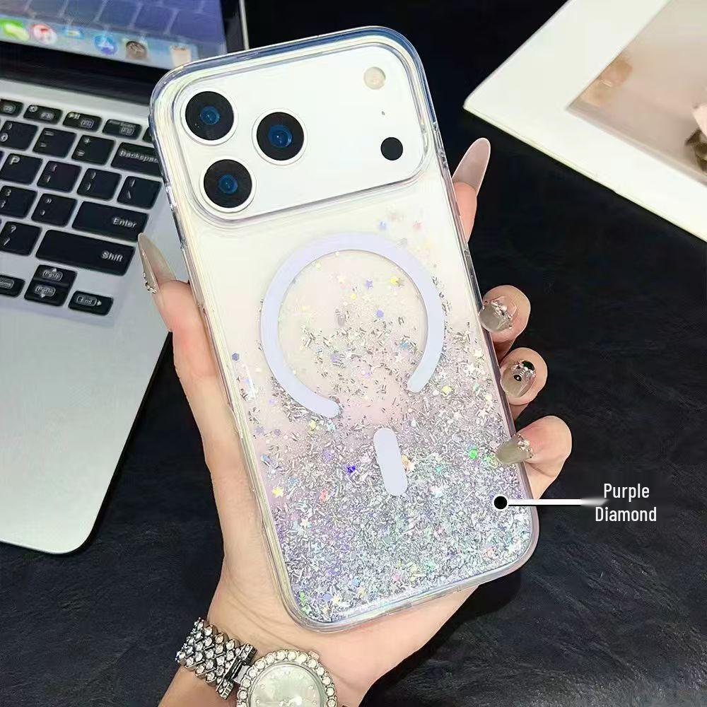 

Glitter Magnetic TPU Protective Case for iPhone 17 Other фіолетовий