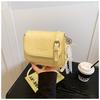 2026 New Trendy Women's Small Square Bags Korean Fashi Pearls Bowknot One Shoulder Bag Exquisite Solid Color PU Messenger Bags