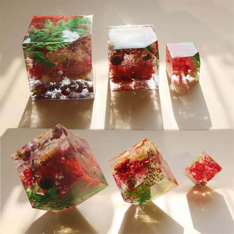 Food Grade Silicone Cubes Mould Set Of 3 For Resin Craft And Geometric Home Decoration Projects