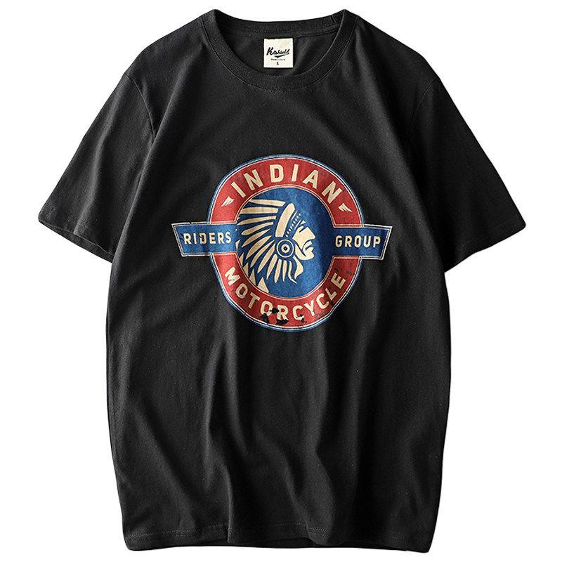 Export Tail Single Men's Cut Label Cattle Goods Amekaji American Retro T-shirt Short Sleeve Trendy Super Hot Half Sleeve Tops