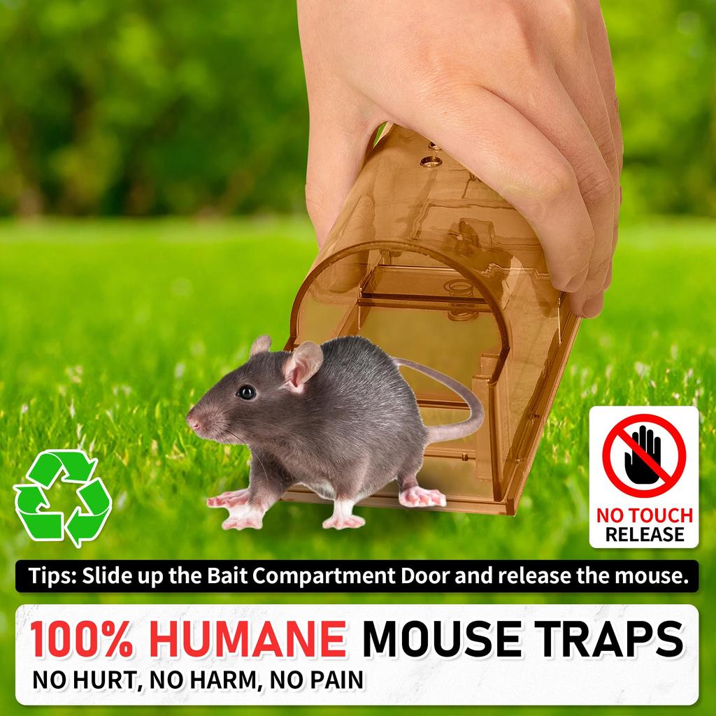 1Pc Mouse Traps - Small Trap Indoor/Outdoor, Live Mouse Trap Catch and Release Ideal No Kill Mouse Traps for Rodents