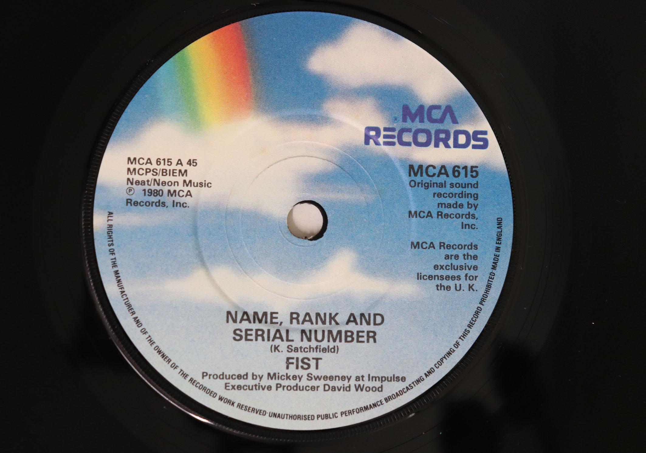 

7inch Record FIST - Name, Rank & Serial Number / You ll MCA615 MCA 1980 UK Metal Used