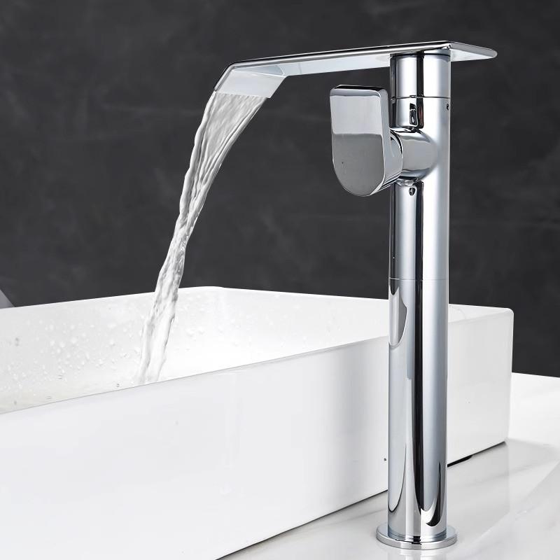 Brushed Gold 360 Rotating Bathroom Faucet Brass Basin Faucet Black Waterfall Tap Wash basin Faucet Hot & Cold Lavotory Faucet