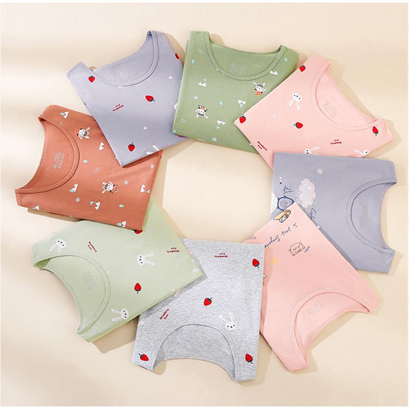 Осенне-зимний хлопковый цветочный женский термобелье с принтом — фото 12