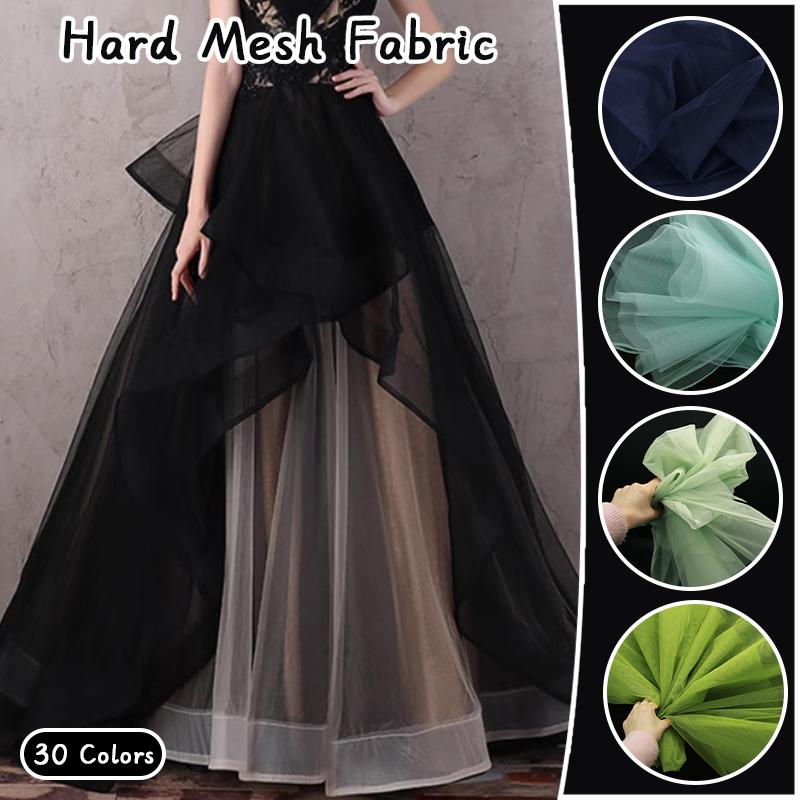 100x160cm Hard Tulle Mesh Fabric for DIY Wedding Dress Skirt Yarn Cloth Decoration Fabric by Per Meter Polyester Stiff Mesh New