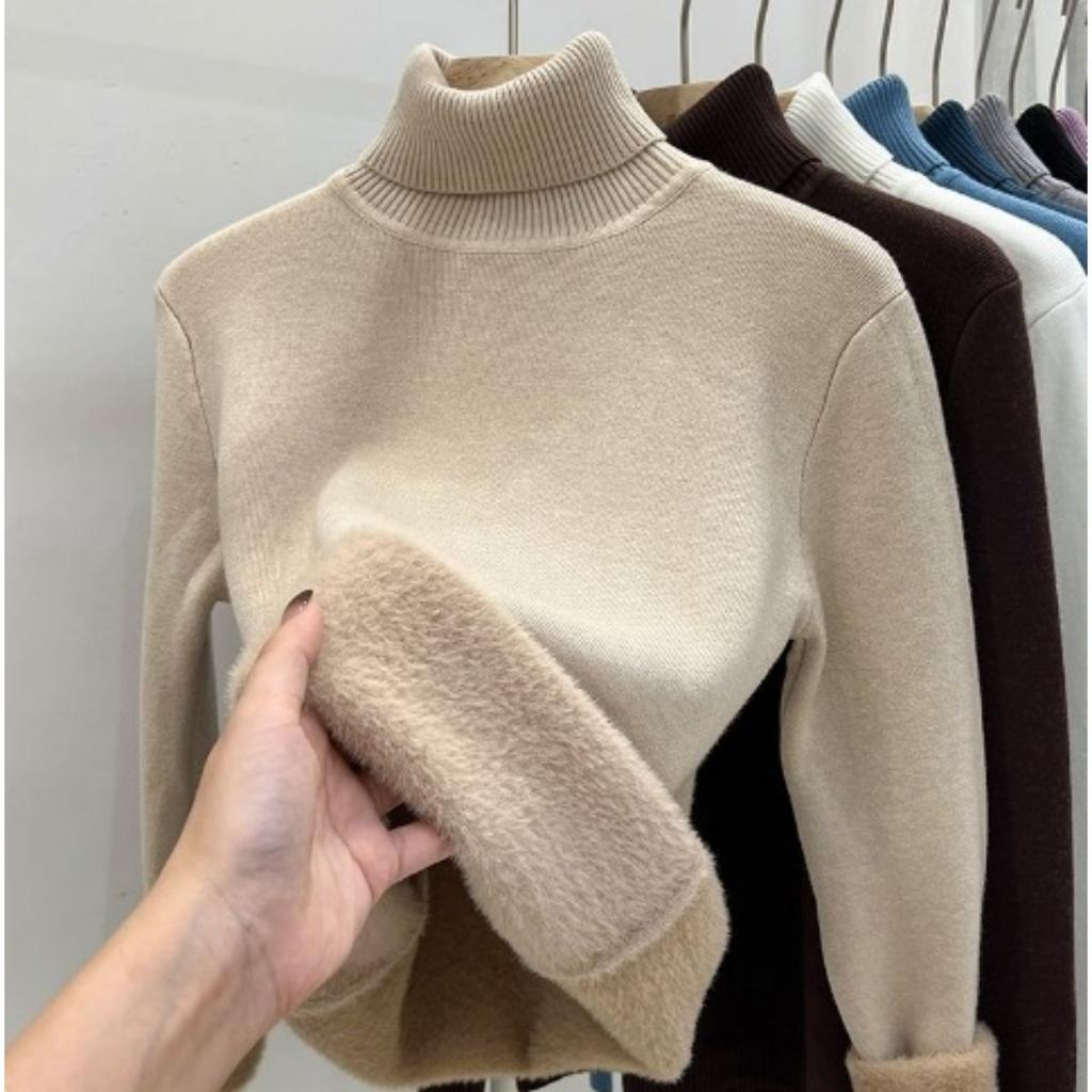 Svetr s vysokým límcem pro ženy, Slim fit a zeštíhlující top na podzim a zimu, Černé pletené základní triko se stylovým vzhledem