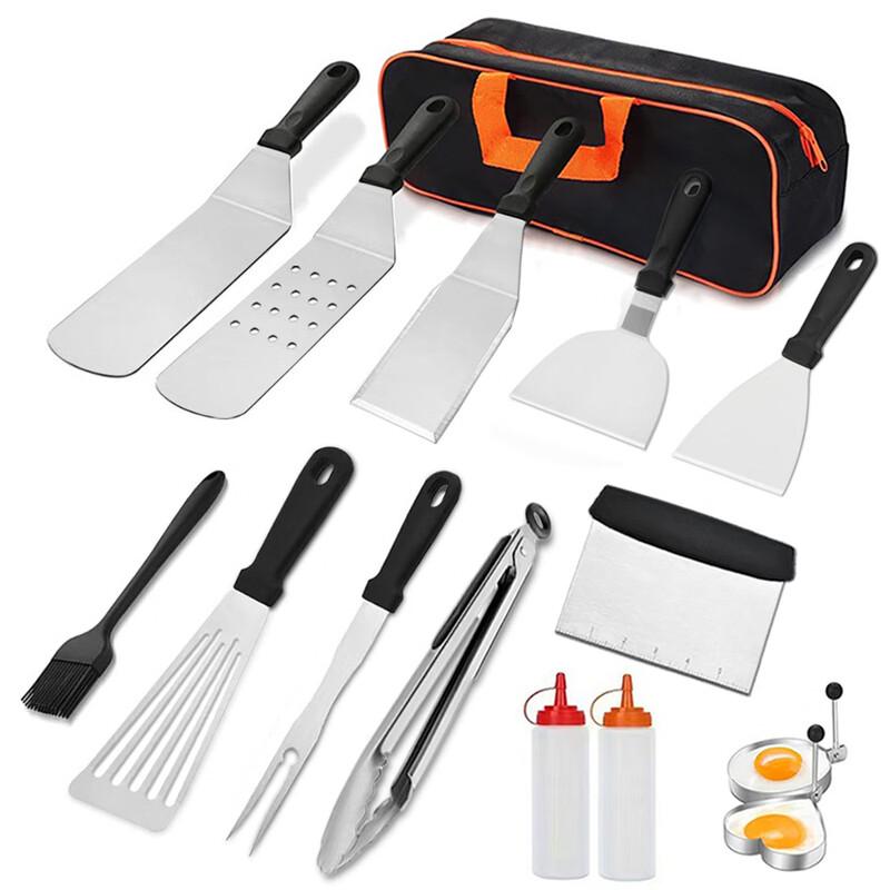 Zhi Shi 14-Piece Stainless Steel BBQ Tool Set