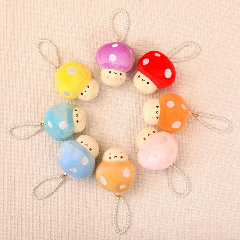 Cute Expression Little Mushroom Doll Plush Toy Red Mushroom Doll Girl Bag Keychain Pendant