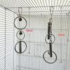 Stainless Steel Parrot Chew Toy Ring Bell Hanging Toy Bird Beak Grinding Toy For Macaw Cockatoo African Grey Cage Accessories