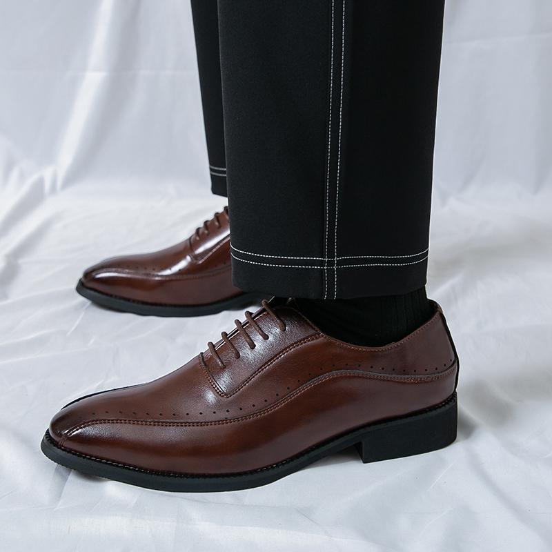 Fashion Groom in formal leather shoes Minimalist and retro British style Leisure Business and Office Elegant adult shoes Plus Size -46