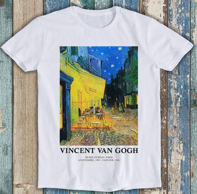 Van Gogh Cafe Terrace At Night Poster Meme Gift Funny Tee Style Unisex Gamer Movie Music Top Mens Womens Adult Tee T Shirt 7084