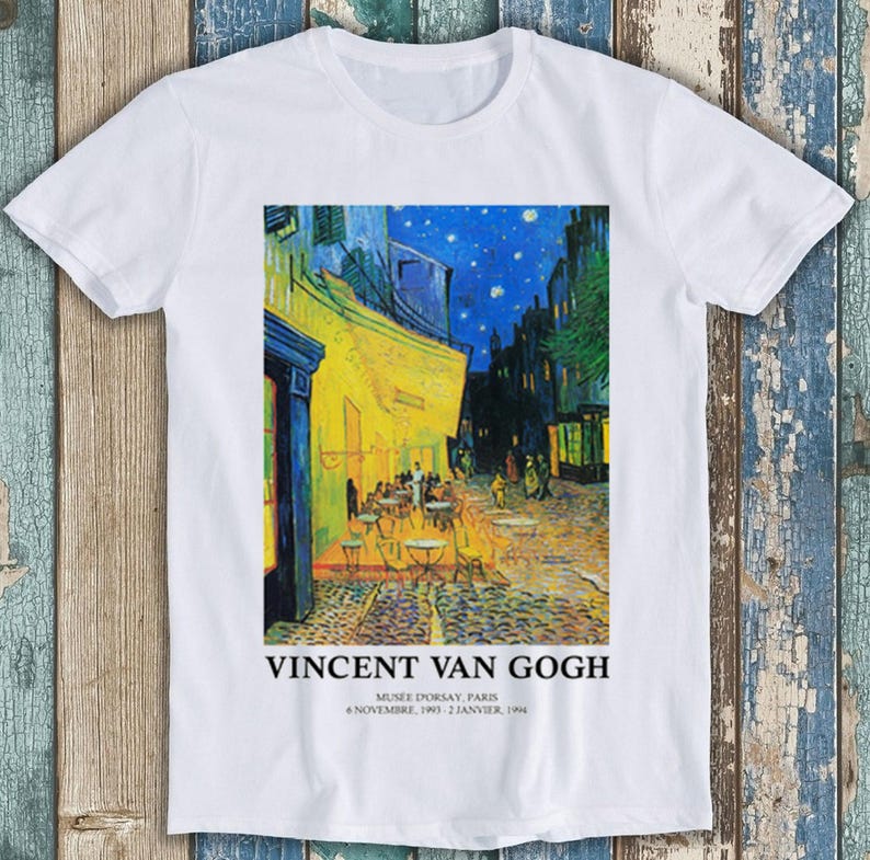 Van Gogh Cafe Terrace At Night Poster Meme Gift Funny Tee Style Unisex Gamer Movie Music Top Mens Womens Adult Tee T Shirt 7084 120