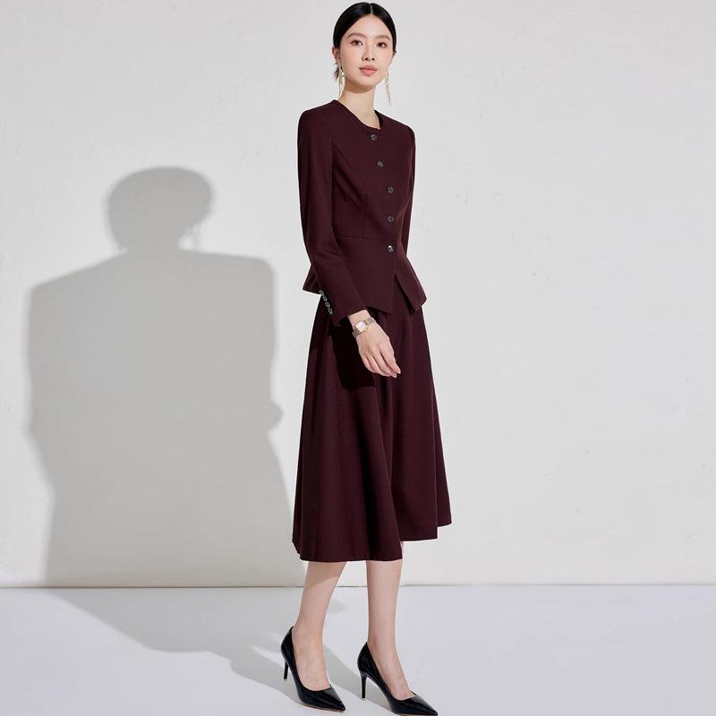 Aishangchen 2024 Women's Red Suit Set: Winter Professional & Spring/Autumn Formal Wear.