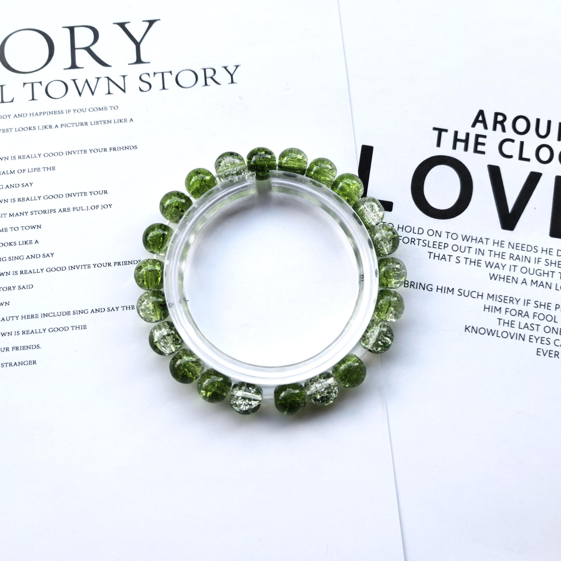 Двухцветный браслет-обертка из стеклянных бусин лэмпворк 8 мм