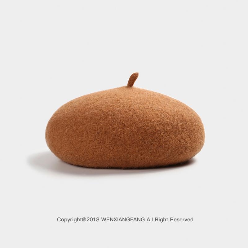 Vintage Women Girl Beret French Artist Warm Wool Winter Beanie Hat Cap Plain Beret Hats Solid Color Elegant Lady Winter Caps