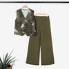 ZANZEA Seturi de vară din două piese pentru femei: Vestă fără mâneci cu imprimeu floral și pantaloni
