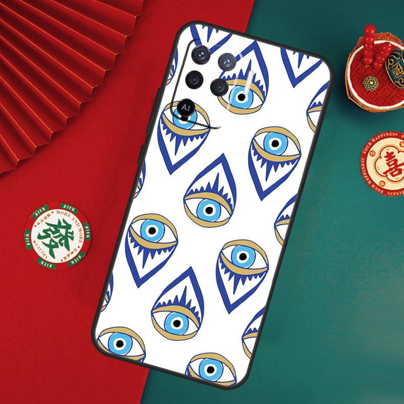 Lucky Eye Blue Evil Eye Print Case For Oppo A6 A5 Pro A15 A18 A38 A58 A78 A98 A54 A74 A94 A17 A57 A80 A60 A40 A16 A76 A96