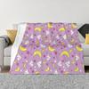 Moon Pattern Wool Blankets Cute Star Rabbit Funny Throw Blankets for Home 125*100cm Quilt
