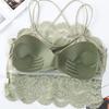 Sexy Floral Lace Camisole with Padded Bra for Women Thin Backless Tube-top No Underwire Bra