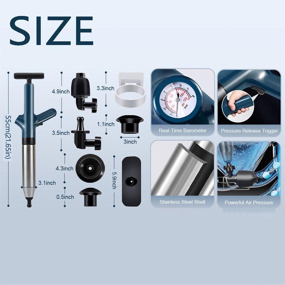 High Pressure Toilet Cleaning Tool Pneumatic Sewer Pipe Unblocker Dredge Clog Remover  Kitchen Sink