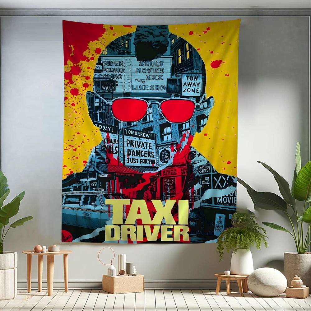 Crime Thriller Movies Taxi Driver Printed Large Wall Tapestry Hippie Wall Hanging Bohemian Wall Tapestries Mandala Home Decor