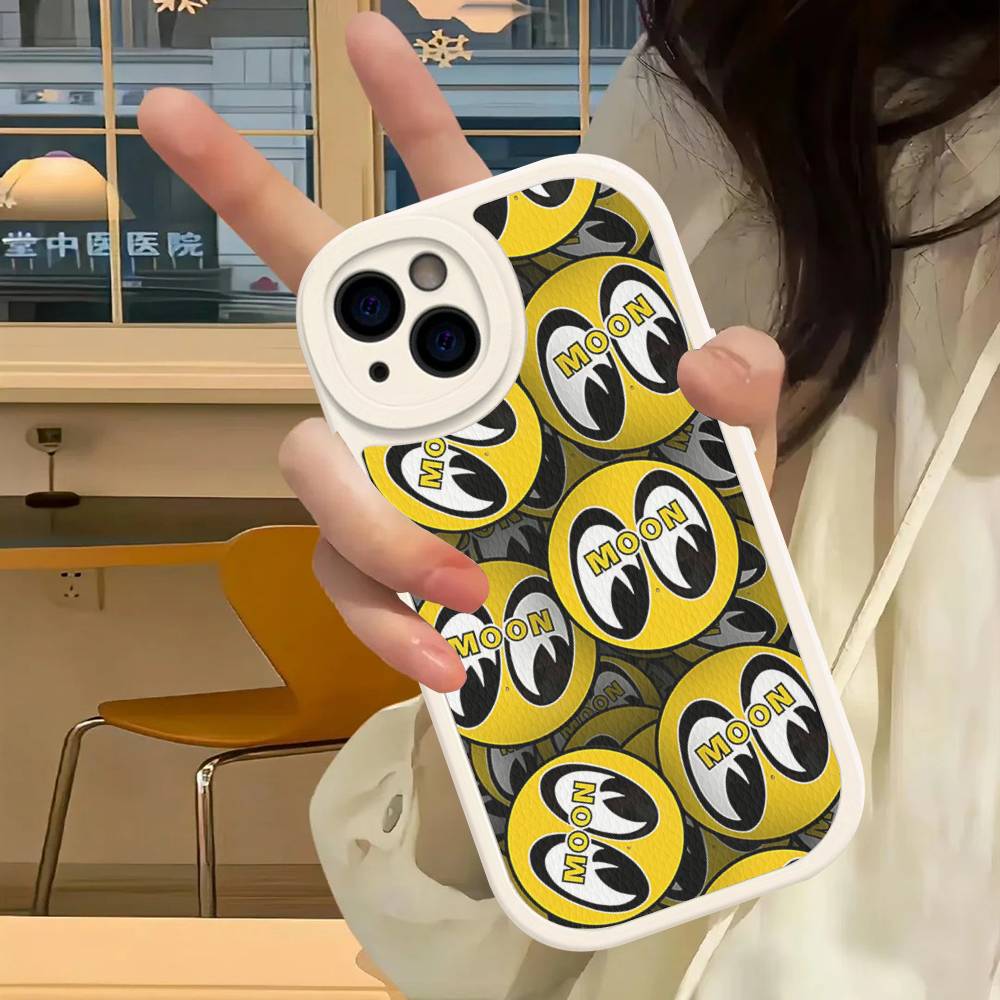 M-Moon-eyes Luxus Für IPhone 16 15 14 13 12 11 Pro Max Plus Stoßfest Leder Weiche Handyhülle