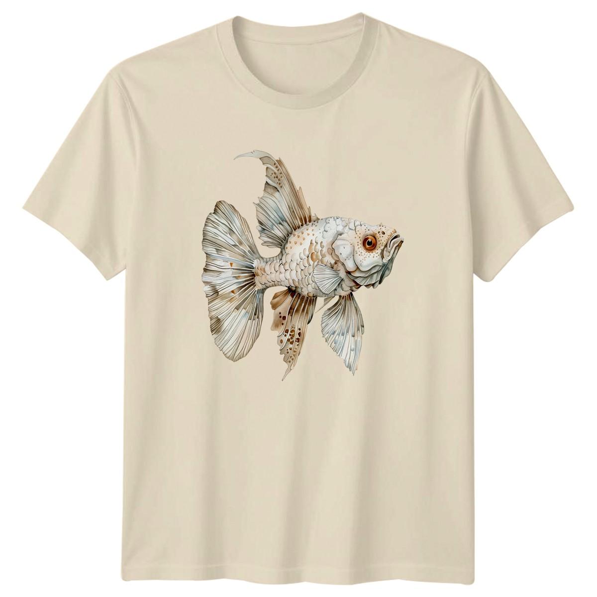 Goldfish Bohemian Art T-Shirt Underwater Nature Gift For Him And Her M
