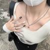 Dainty Star Pendant Necklace for Women Y2k Simple Bead Chain Necklace Double Layered Clavicle Chain Valentines Day