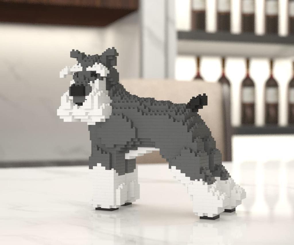 Block toy that allows you to create realistic animal dignified standard Schnauzer x x height durable blocks fixed with for 3D unbreakable interior