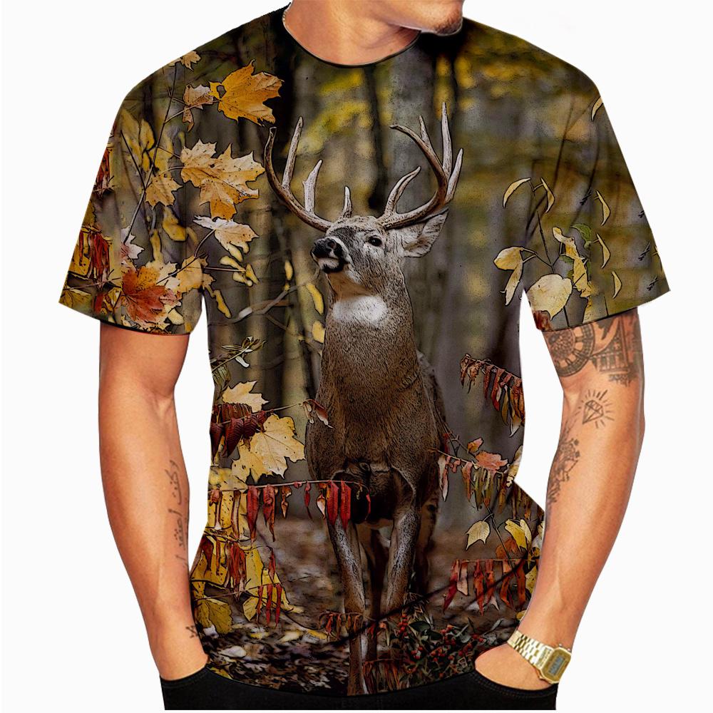 Fashion Deer Hunting 3D Print T-shirt Summer Men Woman T Shirts O-Neck Short Sleeve Oversized Harajuku Streetwear Male Tees Tops