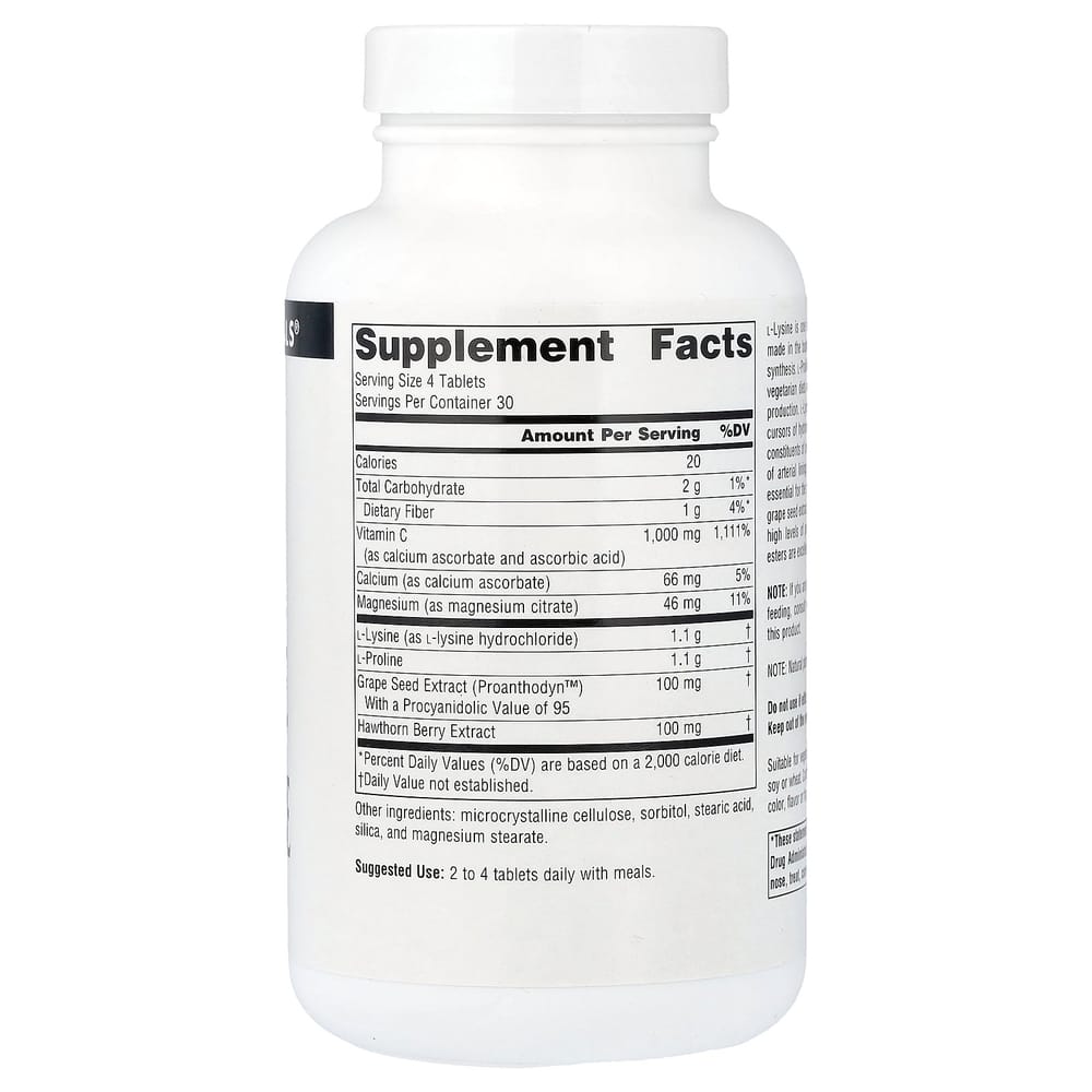 Source Naturals L-Prolin & L-Lysin 550 mg 120 tablet