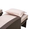 2-Seater Rattan Sofa Lounger Set-Brown