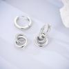 925 Sterling Silver Hoops Earrings With Zircon Sparkling Snake Bone Geometric Flower Earrings For Women Engagement Wed Jewelry