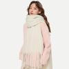 Women's Winter Imitation Cashmere Scarf - White Mohair Shawl Neck Warmer