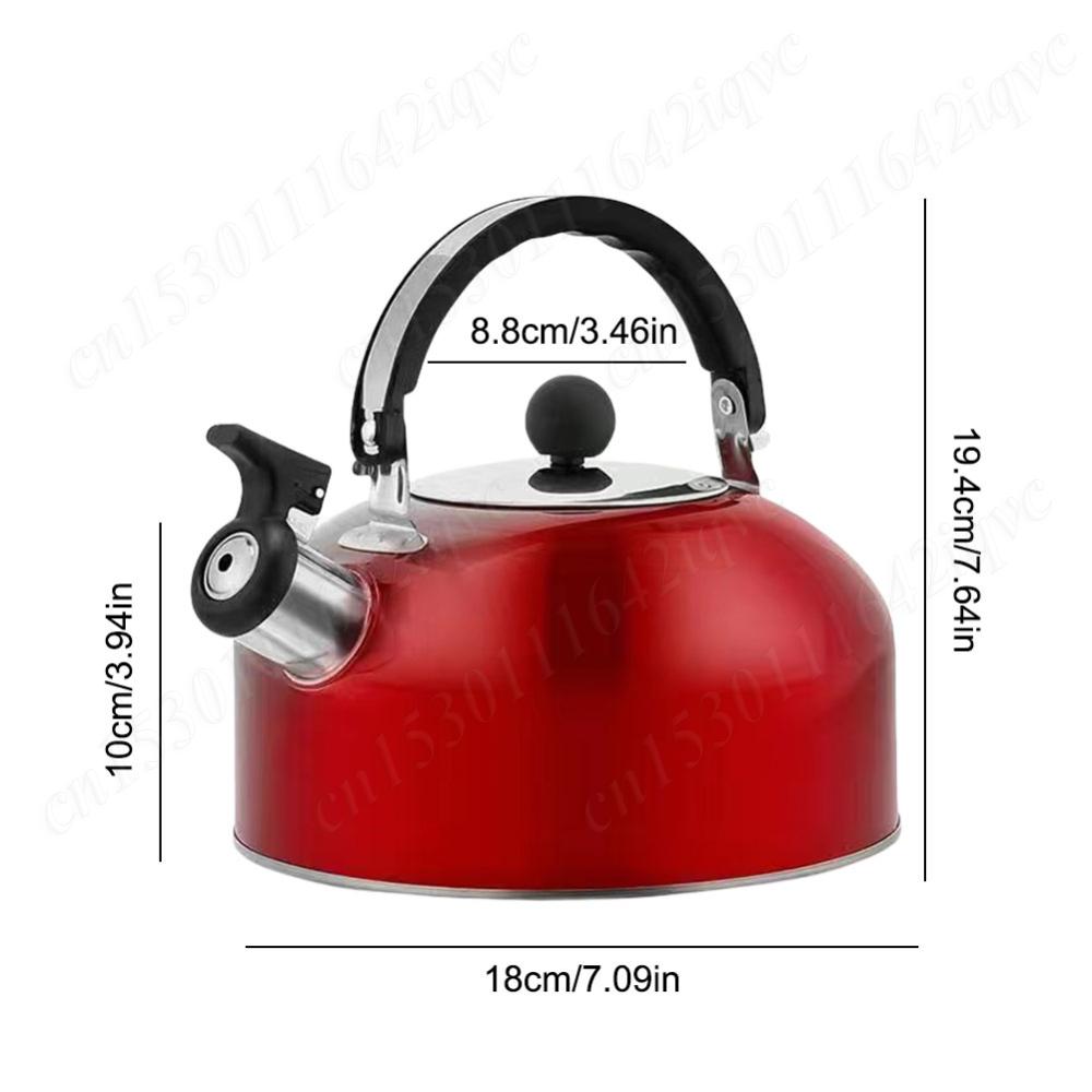 3L Stainless Steel Whistling Tea Kettle Water Boiler Heat-Resistant Flat Bottom Teapot Multi-Function Camping Pot for All Stoves