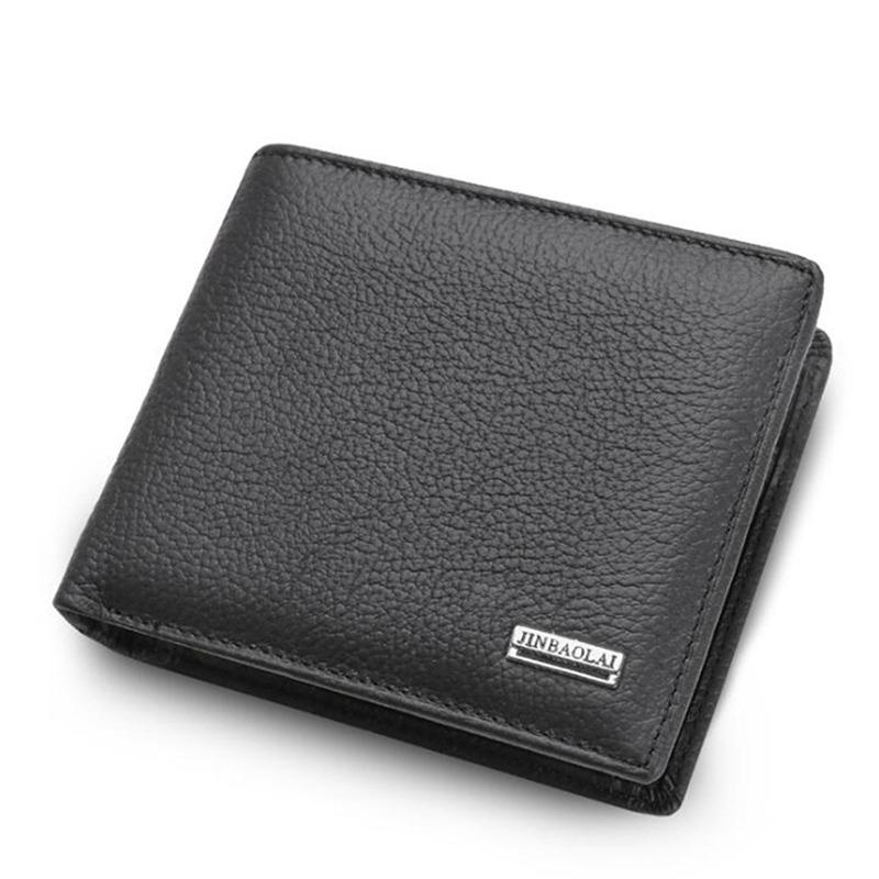 

Vintage Short Men Wallets Genuine Leather Credit Card Holder Waterproof Men Purse Classic Coin Pocket Black Male Wallet чёрный