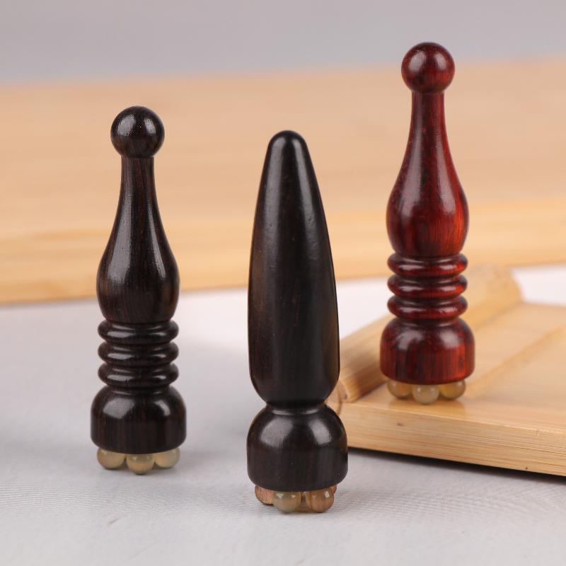 1Pcs Sandalwood Eye Massage Stick Five Beads Lotus Seedpod Face Massage Tools Gua Sha Face Skin Care Massager Reduce Puffiness