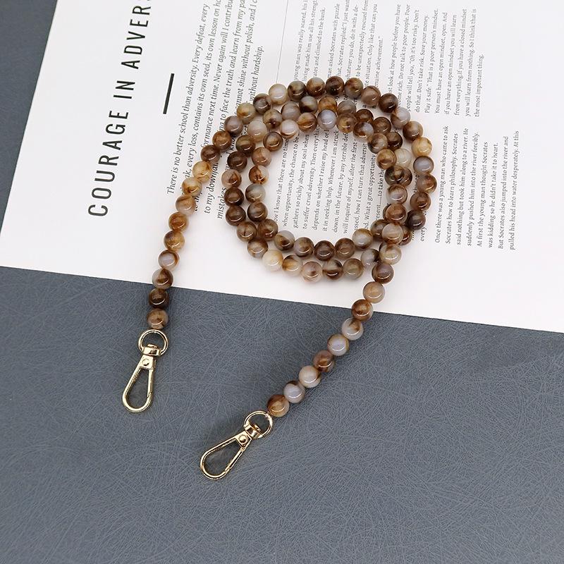 Two-tone Coffee Leopard Bee Print Chain Handbag with Crossbody Shoulder Strap