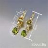 Luxury Female Olive Green Zircon Stone Water Drop Hoop Earrings Vintage  Gold Color Wedding Jewelry For Women