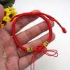 DIY Handmade Braided Red Rope Bracelet Kit with Colorful Accessories