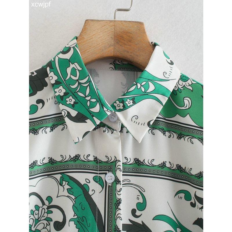 Beautiful Versatile Stylish Spring & Fall New Arrival Fashion Style Lapel Long Sleeves Cardigan Geometric Positioning Print Shirt