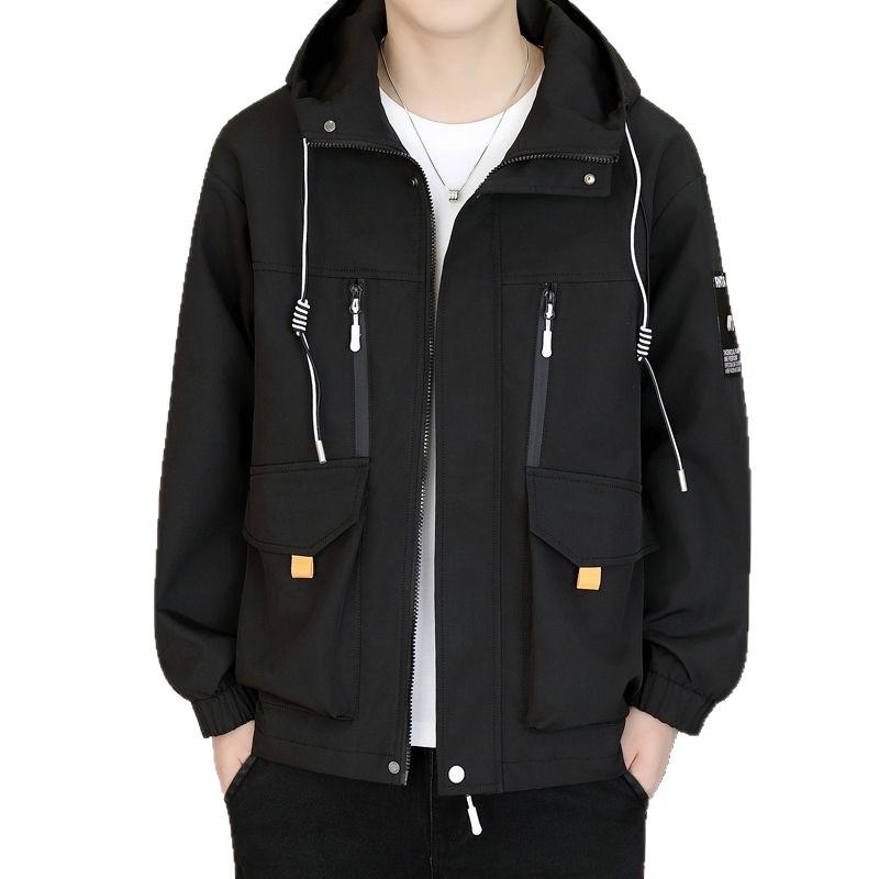 Stilvolle Kapuzenjacke im koreanischen Stil für Herren – Trendige lässige Übergangsjacke für Frühling/Herbst
