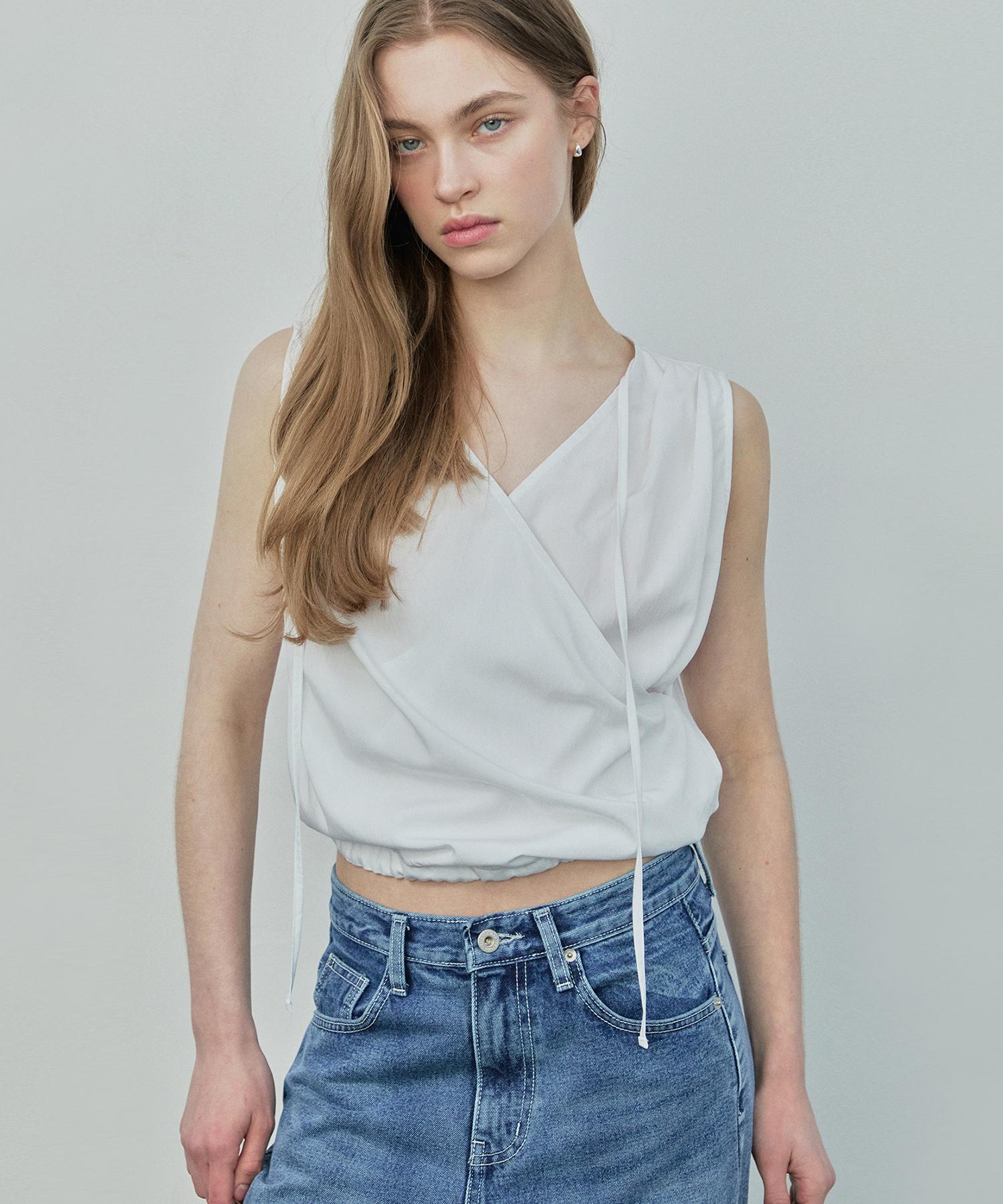 Ihr Two-Way Shirring Blouse / White