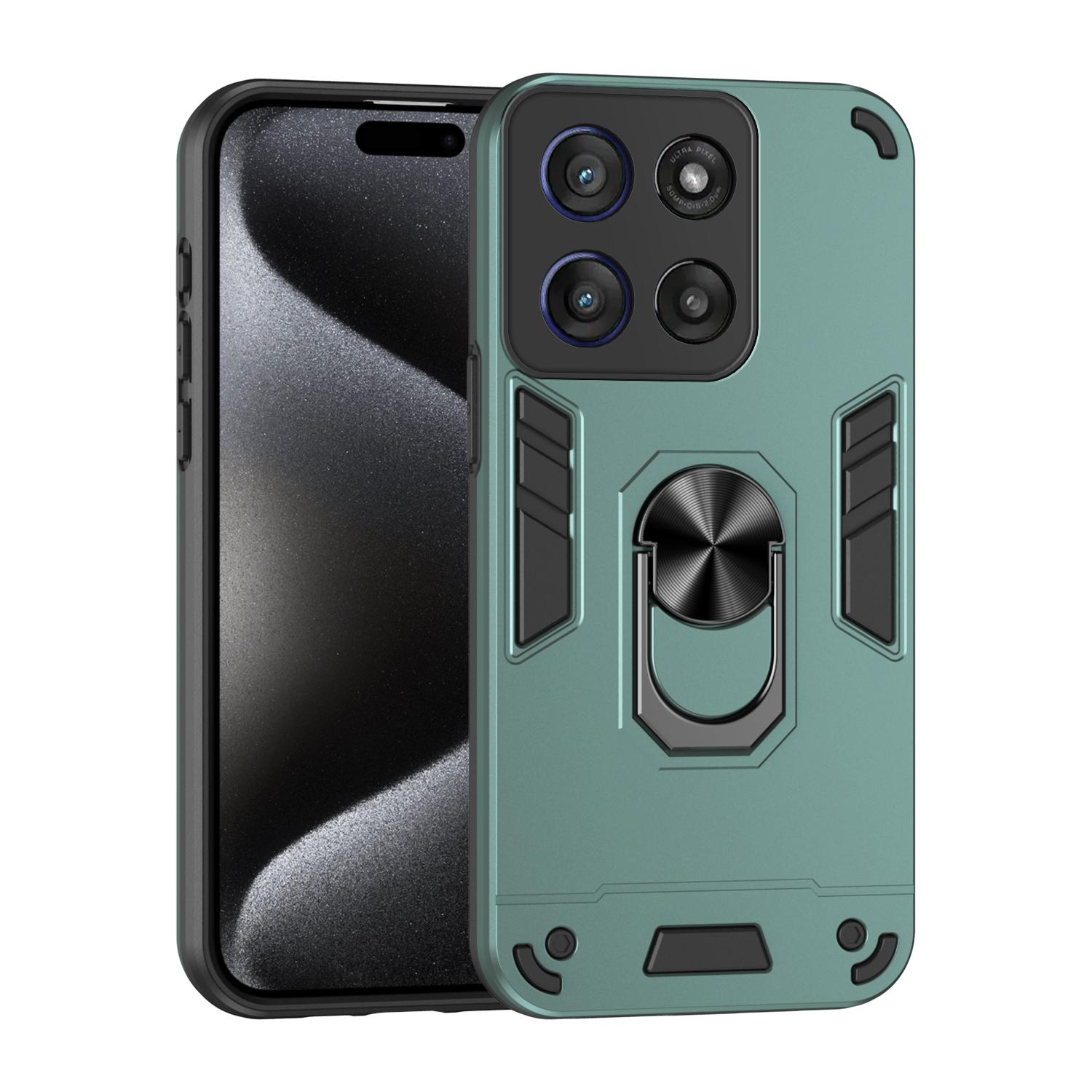 

Чохол військового класу для Motorola Moto G56 G86 5G G06 Захисна накладка Протиударний тримач-кільце Fundas Coque Motorola Moto G86 зелений