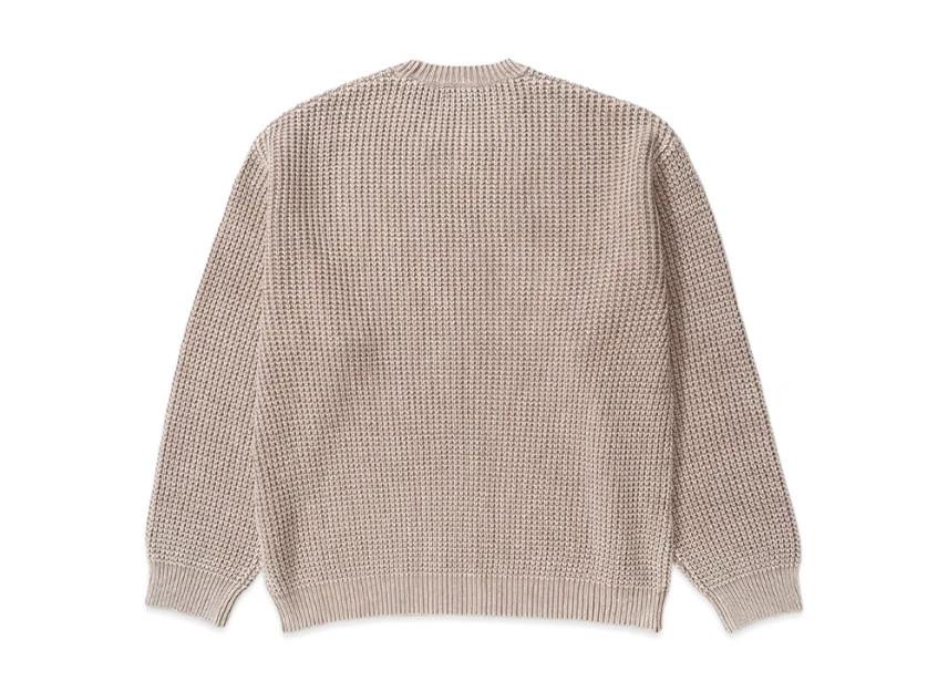 Supreme Washed Small Box Waffle Sweater "Light Brown"