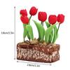 Dollhouse 1:12 Miniature Rose Tulip Hyacinths Sunflower Fruit Tree Potted Green Plant Flower Tree Plants Bonsai Model Home Decor
