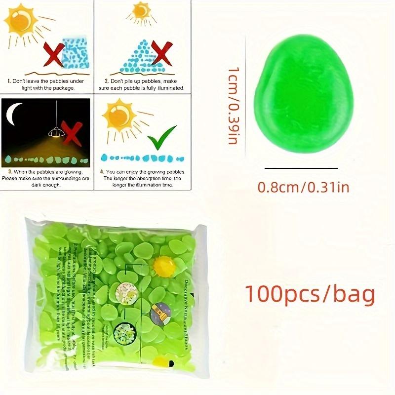 100/300pcs/bag Glow-in-the-Dark Pebbles Create A Magical Garden Aquarium Decoration Landscaping Or Wedding Decoration