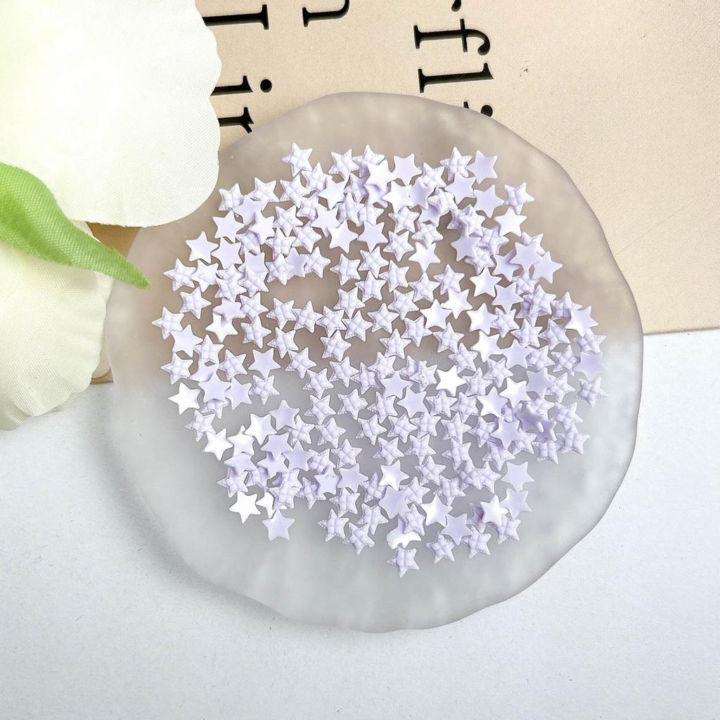 Plaid Resin Heart and Star Nail Art Decorations Flat Colorful Girl Nail Accessories DIY Accessories