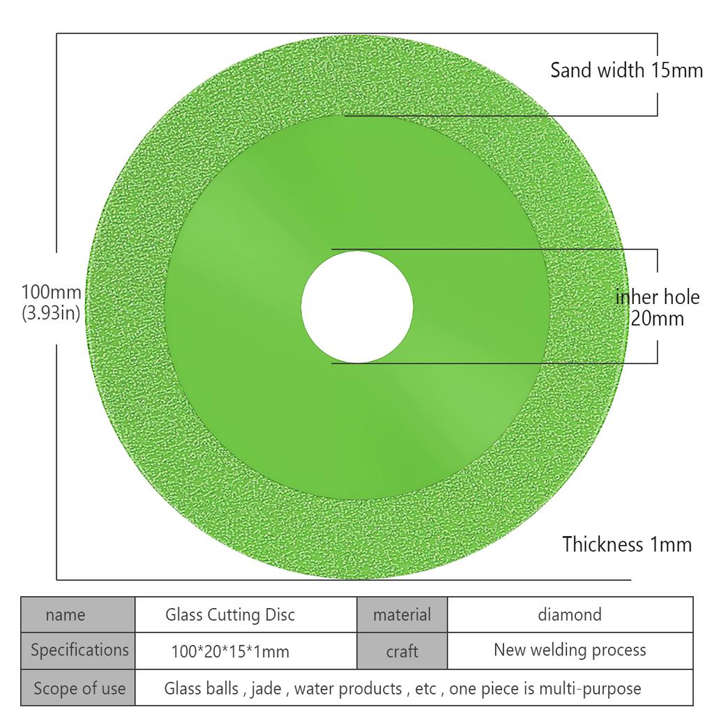 4 Inch Glass Cutting Blade Diamond Marble Ceramic Tile Jade Polishing grinding wheel Disc Crystal Wine Bottle Ultra Thin Sanding